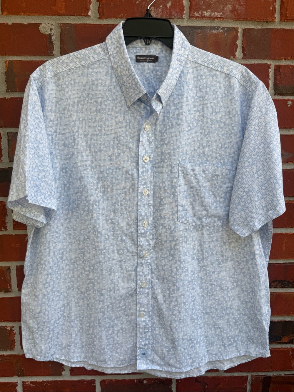 Southern Marsh Men’s XL Linen Blend Spotted Cotton Pattern Button Down Shirt F8 - Picture 8 of 8